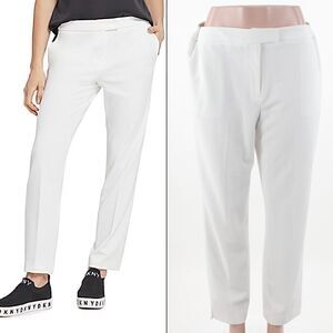 DKNY Essential Slim Ankle Pants in Ivory